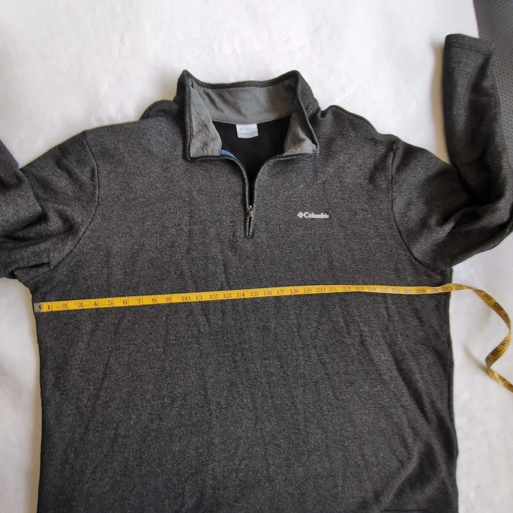 Columbia Quarter-Zip Sweater Mens 4X Gray Heathered Fleece Lined Pullover